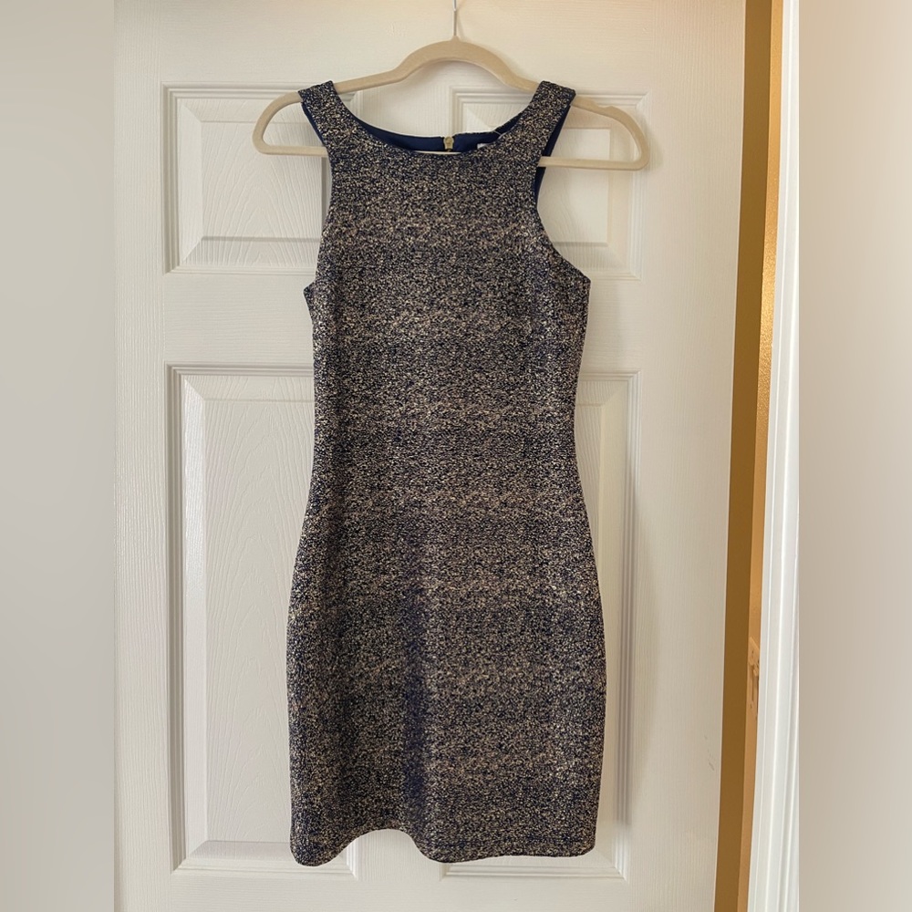 NWT Sparkly blue and gold dress.